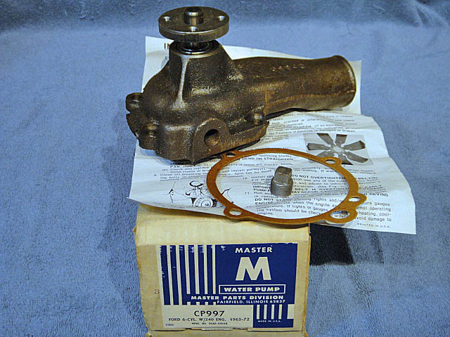 1965 1972 Ford 6 Cylinder 240 Cubic Inch Water Pump Nos Nors Classic Nos Parts